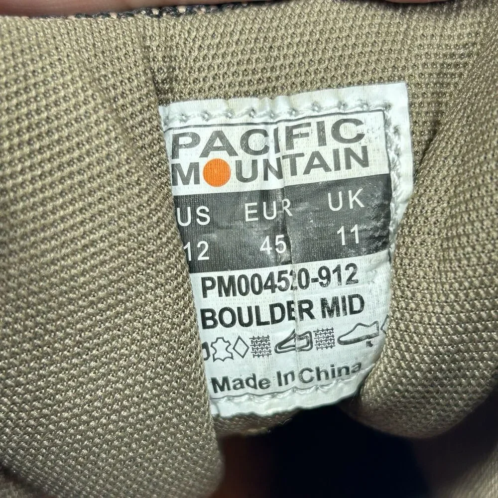 Pacific Mountain Boulder Mid Men's 12 Waterproof Hiking Boots Brown PM004520-912
